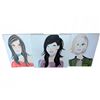 Image 1 : Three Acrylic Portrait Paintings on Canvas - Artist Unknown