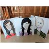 Image 3 : Three Acrylic Portrait Paintings on Canvas - Artist Unknown