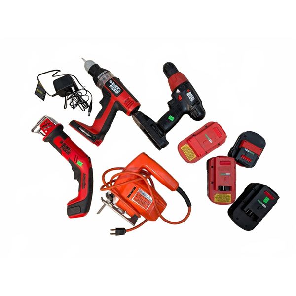 Black & Decker Power Tool Lot With Chargers and Batteries