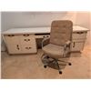 Image 1 : Vintage Desk/Work Bench w/Tweed Office Chair on Castors