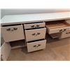 Image 6 : Vintage Desk/Work Bench w/Tweed Office Chair on Castors