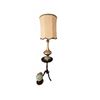 Image 1 : Tall Table Lamp, Wood Pedestal Table, and Desktop Globe
