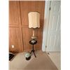 Image 2 : Tall Table Lamp, Wood Pedestal Table, and Desktop Globe
