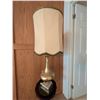 Image 3 : Tall Table Lamp, Wood Pedestal Table, and Desktop Globe