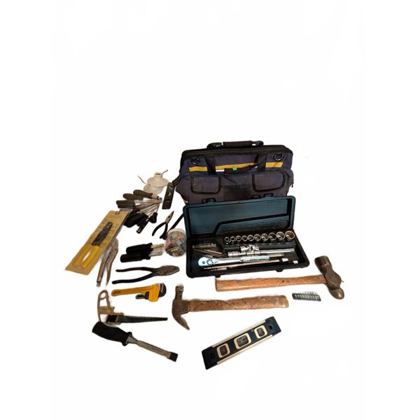 Hand Tools, Tool Bag, and Hardware Lot