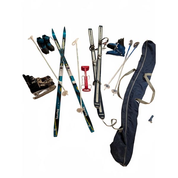 Nordic Ski Equipment, Skates, Boots, Two Sets Skis & Poles