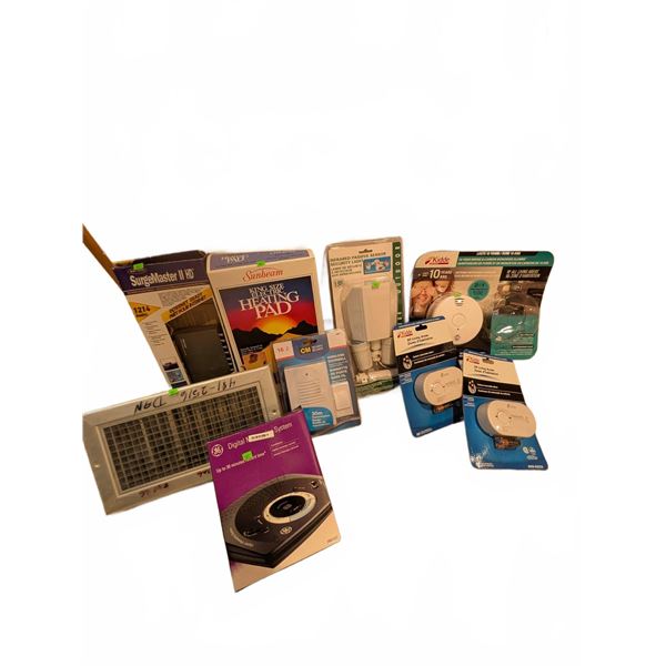Home Safety And Electronics Lot Including Kidde, Sunbeam, GE