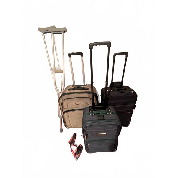 Samsonite, Delsey, and American Tourister Carry-On Luggage Trio