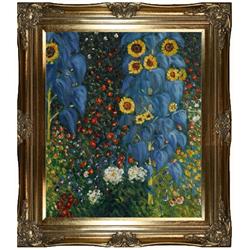 Klimt - Farm Garden With Sunflowers Oil Painting