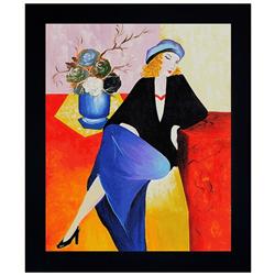 Woman With A Blue Hat Oil Painting