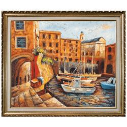 Path Near Ships Oil Painting