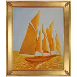 Sails at Sea Oil Painting