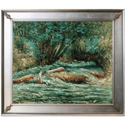 Monet - The River Epte at Giverny, 1883 Oil Painting
