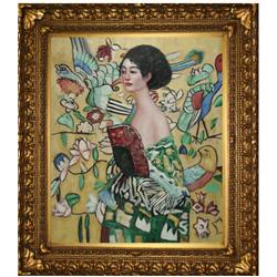 Klimt - Signora con Ventaglio Oil Painting