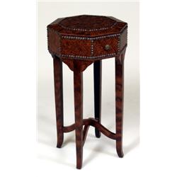 Octagon Accent Table with Nail Head Trim