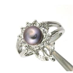 Genuine Peacock Pearl Flower Ring