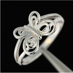 .925 Sterling Silver Butterfly Ring