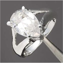 White Topaz Sterling Silver Ring 