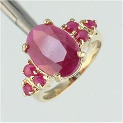 4 ctw. Genuine Ruby Ring in 10K Gold