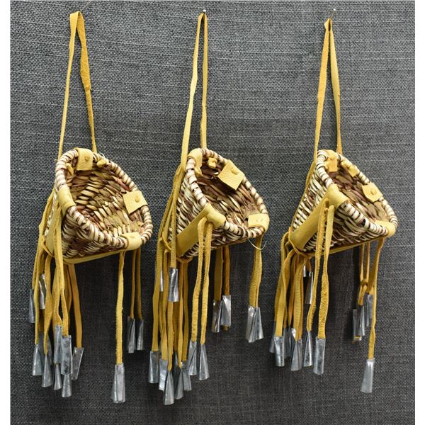 THREE APACHE BURDEN BASKETS