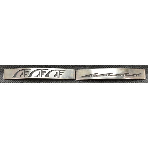 TWO HOPI HAIR BARRETTES (SIGNED)