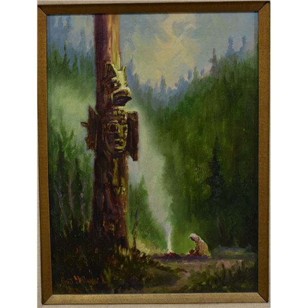 PAINTING WOMAN AND TOTEM (SCOTT MCDANIEL)