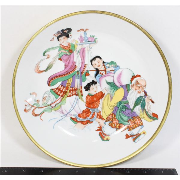 VINTAGE PORCELAIN AND BRASS JAPANESE WALL DECORE “