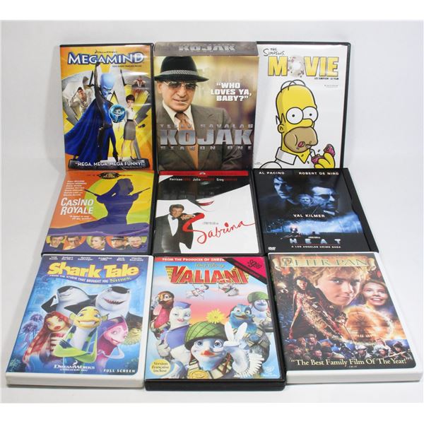 BOX OF 9 DVD MOVIES