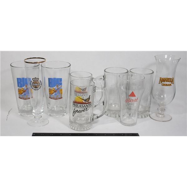 LOT OF BEER GLASSES AND MUGS INCL. BASS 1777