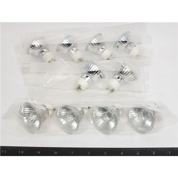 GROUP OF: 10 NEW 12 VOLT, 50 WATT, GU10 BULBS