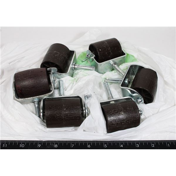 SET OF 6 BED CASTERS