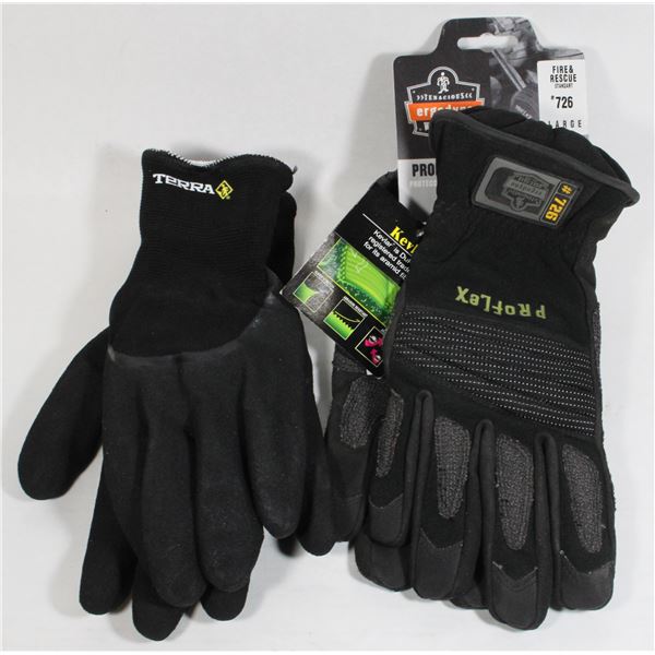 2 NEW PAIRS OF GLOVES, ERGODYNE / TERRA