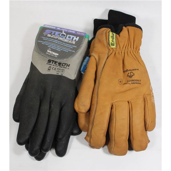 2 NEW PAIRS OF GLOVES STEALTH / ENDURA SIZE MEDIUM