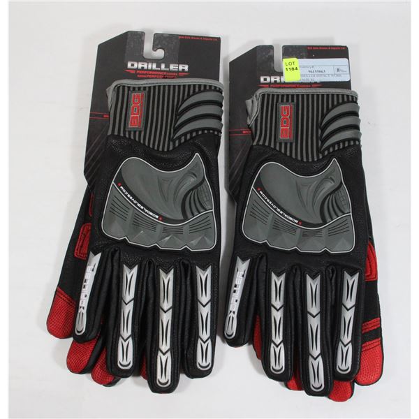 2 PAIRS DRILLER IMPACT WORK GLOVES SIZE XL