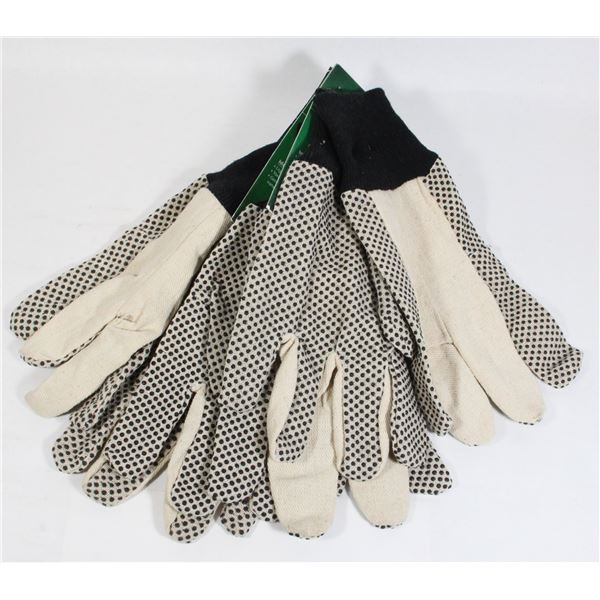 3 PAIRS OF HORIZON TEXTILE PVC GLOVES