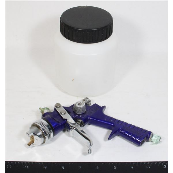 HVLP BLUE PAINT SPRAYER AND PAINT BOTTLE