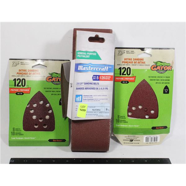3X21 SANDING BELT AND VARIOUS OTHER SAND PAPER