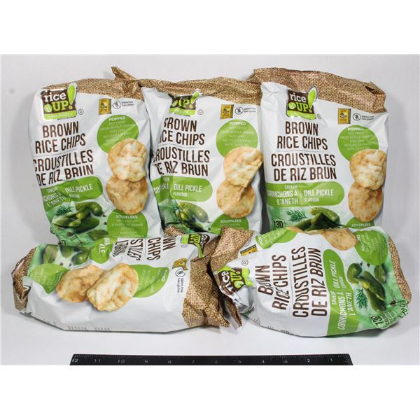 5 BAGS OF BROWN RICE CHIPS DILL PICKLE