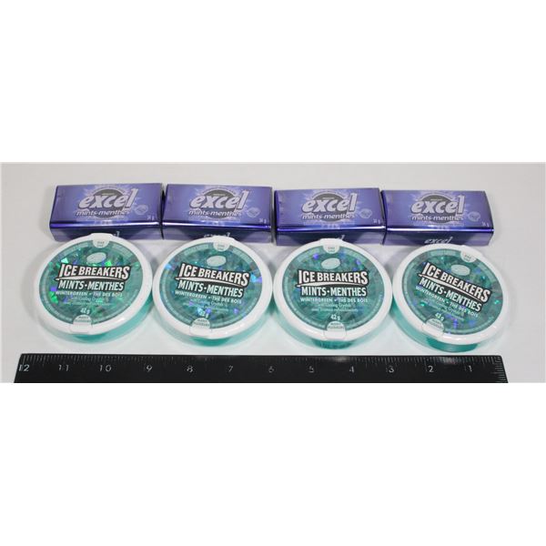 4 X ICE BREAKERS / 4 X EXCEL MINTS