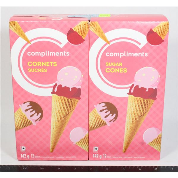 COMPLIMENTS SUGAR CONES 2 X 142G
