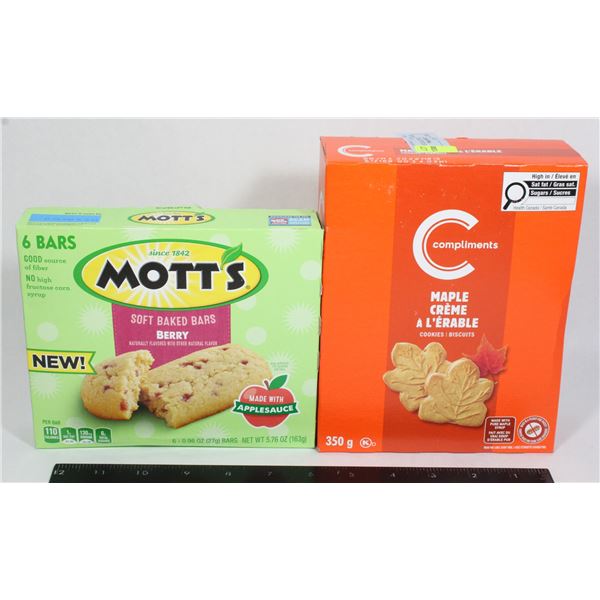 MOTTS SOFT BAKED BARS / MAPLE CREME COOKIES