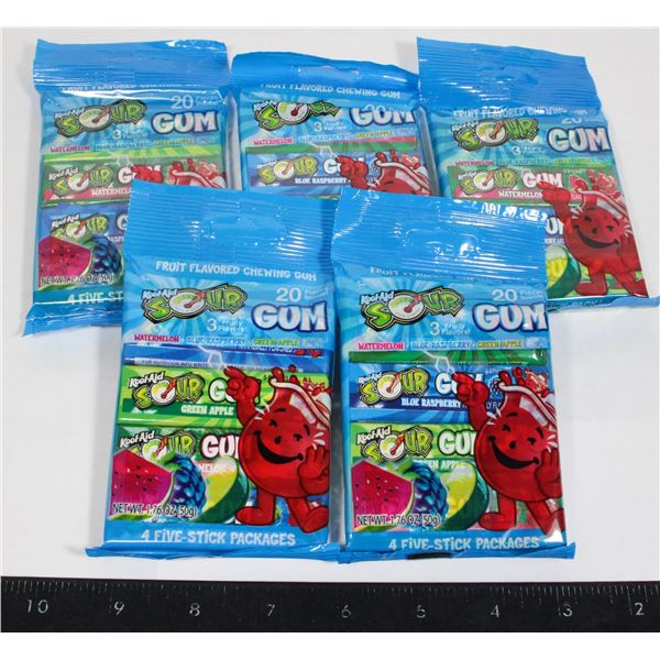 FIVE PACKS OF SOUR GUM