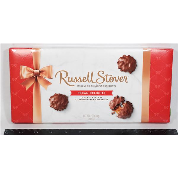 RUSSELL STOVER PECAN DELIGHTS CARAMEL AND