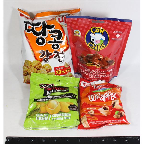 MILK CHOCOLATE POTATO CHIPS, KOREAN PEANUTS, MORE