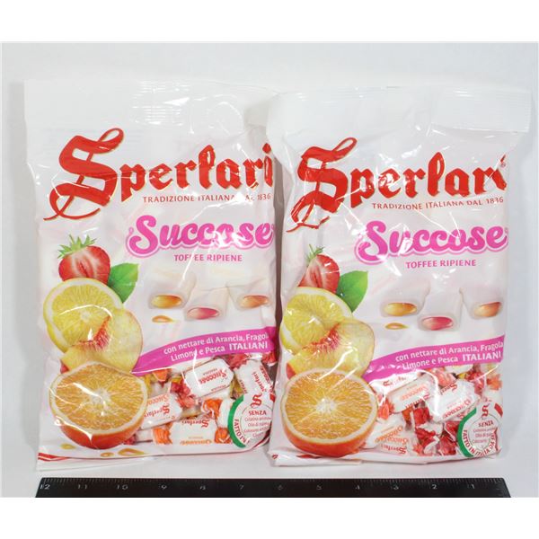 TWO BAGS OF SUCCASE TOFFEE RIPIENE