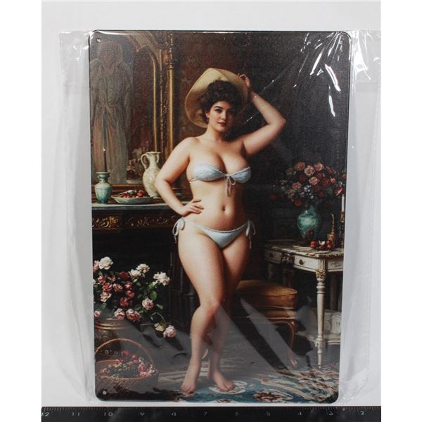 NEW BLUE BIKINI PIN UP GIRL METAL SIGN
