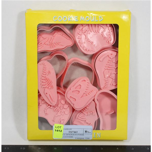 NEW 8PCE DINOSAUR FOSSIL COOKIE CUTTERS