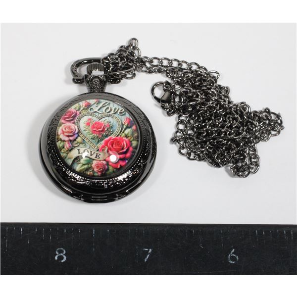 NEW LOVE PENDANT POCKET WATCH WITH CHAIN