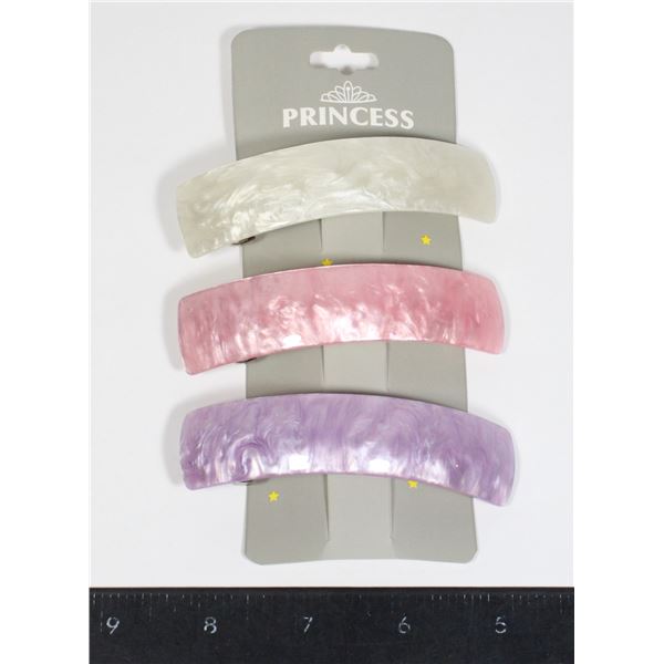 3 NEW ACRYLIC FRENCH CLIPS WHITE, PINK AND PURPLE