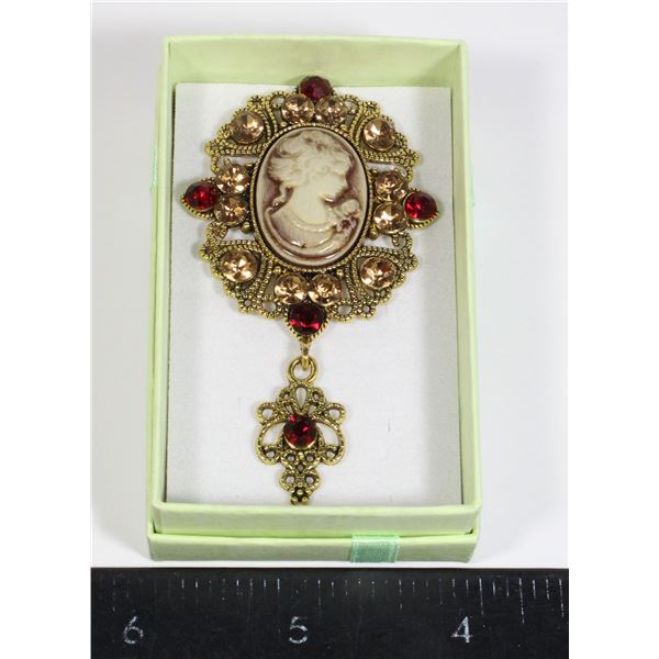 NEW CAMEO STYLE LIGHTWEIGHT RHINESTONE ACCENT